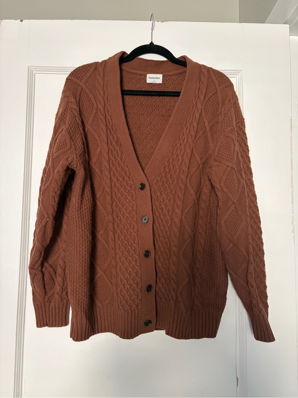 Sunday Best Women's Rust-Brown Cable Cardigan - Picture 1 of 1